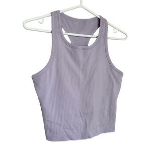 LULULEMON High Neckline Racerback Ribbed Cropped Tank Top